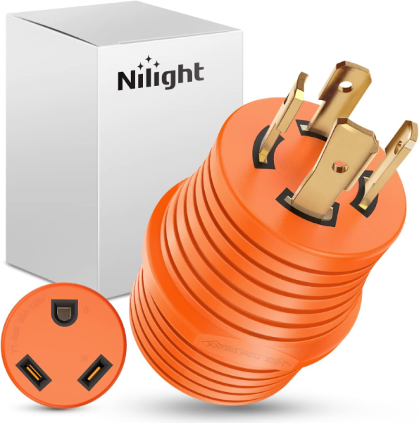 Nilight 30 A to 30A RV Power Adapter 4 Prong Locking Plug